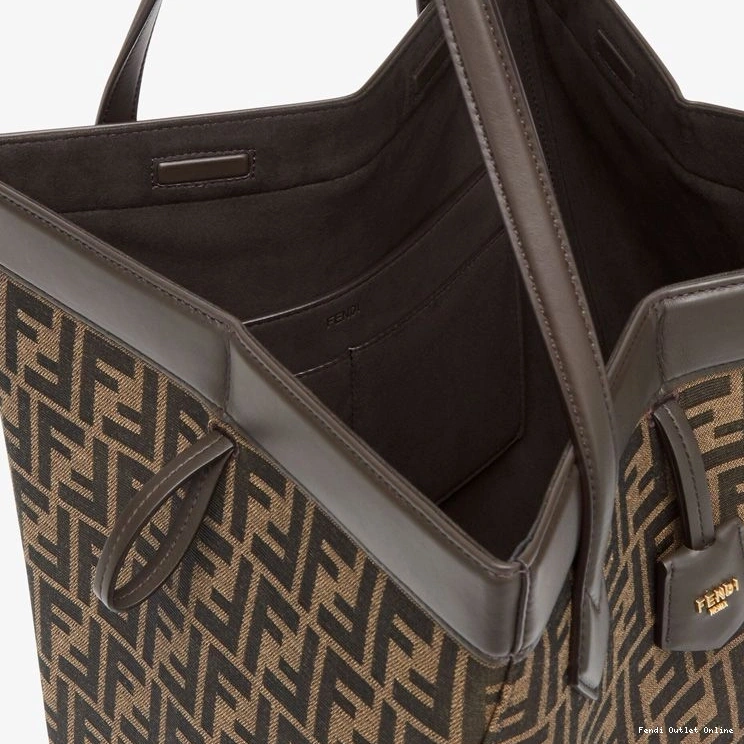 Cheap In Bag FF Large Fendi Fabric Origami Motif Brown 0711